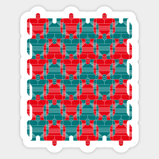 Vintage robots tessellation Sticker